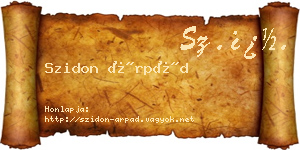 Szidon Árpád névjegykártya